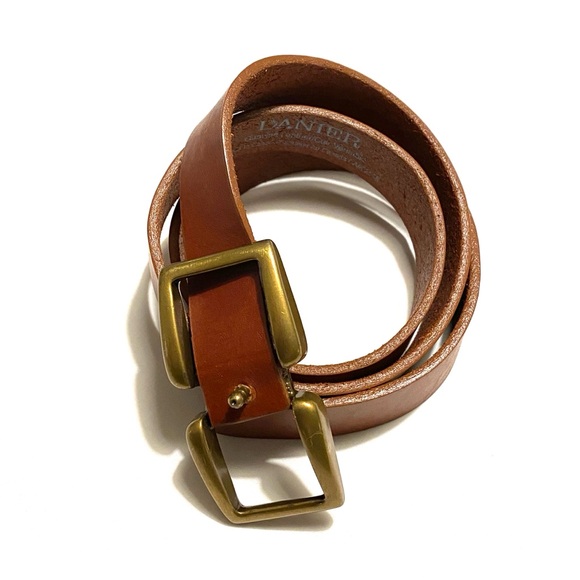 Danier Cognac Leather Belt Brass Buckle Women’s S Classic - Picture 2 of 12